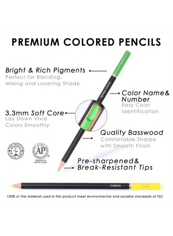 KALOUR 72 Colored Pencils Suitable for Adult Coloring Books, Back-to-school Supplies, Soft Core, Artist Drawing Sketch Pencil Set, Art Supplies Set, Ideal Gift for Beginners to Mix Shadows - Image 2